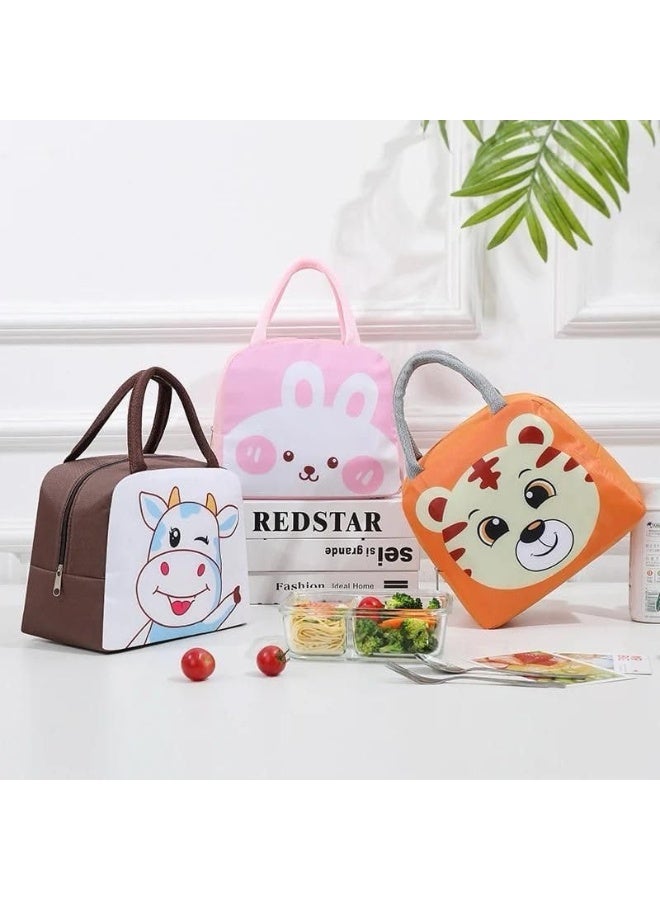 شنطة لانش بوكس أطفال حرارية معزولة – حقيبة طعام مدرسية مقاومة للماء – سعة كبيرة – تصميم كرتوني لطيف – بسحاب معدني قوي - Image 4